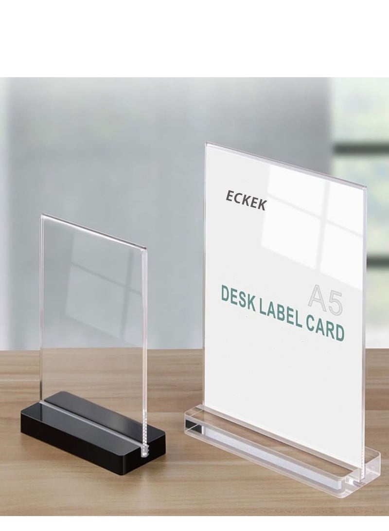 Eckek  2 Pack Acrylic Sign Holder Menu Displays Double Sided Sign Stand A4/A5/A6 Clear - Image 3