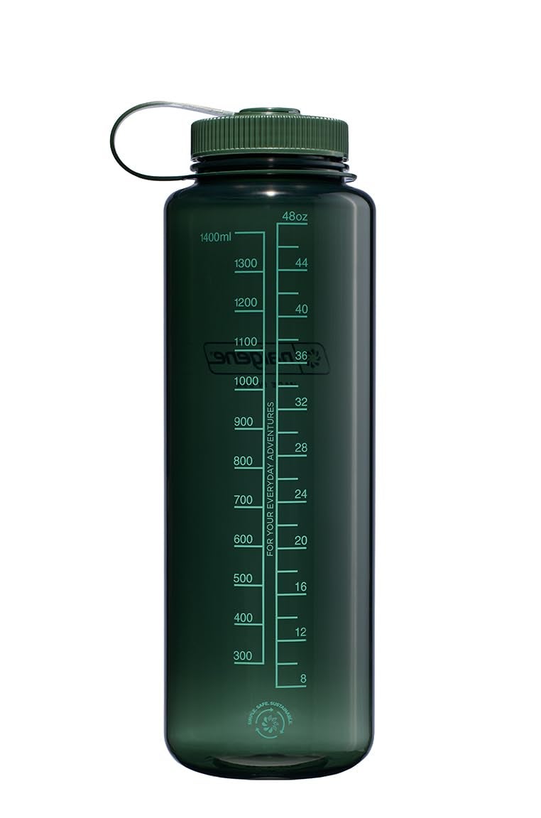 Nalgene Sustain Tritan BPA-Free Water Bottle Made with Material Derived from 50% Plastic Waste (Using ISCC Certified Mass Balance), 48 OZ, Wide Mouth, Jade - Image 2