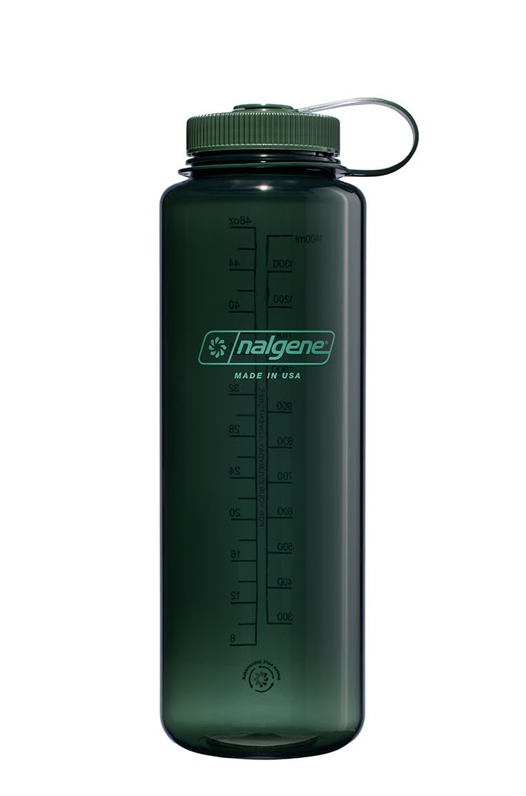 Nalgene Sustain Tritan BPA-Free Water Bottle Made with Material Derived from 50% Plastic Waste (Using ISCC Certified Mass Balance), 48 OZ, Wide Mouth, Jade - Image 1