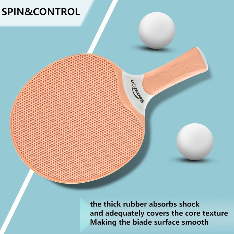 Senston Table Tennis Rackets Set,Professional Ping Pong Paddle Set for 4 Players, Composite Rubber Table Tennis Paddles, Indoor or Outdoor Games. - Image 4