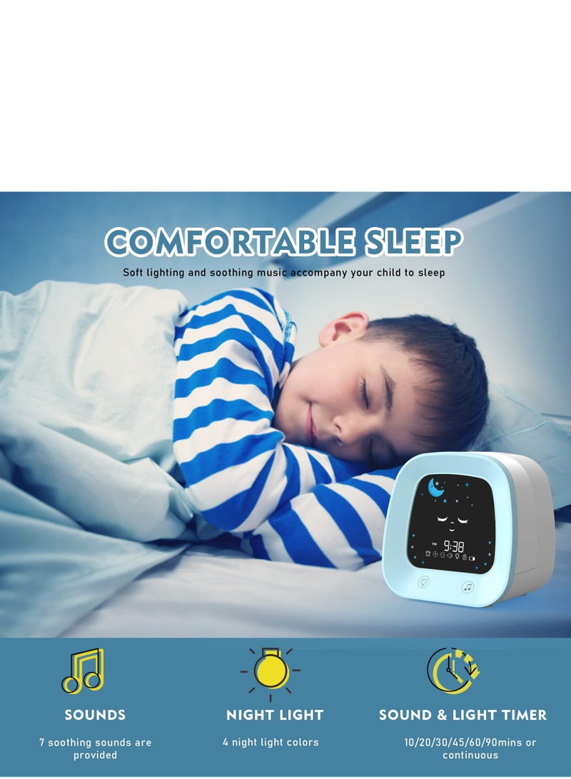 SYOSI SYOSI Kids Alarm Clock, Digital Wake up Clock for Kids Bedroom, Toddlers Sleep Trainer with Sound Machine Night Light Nap Timer, Digital Clocks for Boy Girl Birthday Gift  - Image 4