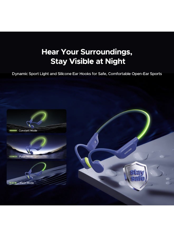DOOGEE Bone Conduction Headphones, LED Headband, IP68 Waterproof for Swimming, 10 Hours Battery Life, Bluetooth 6.0, MP3 Mode, 32GB Storage, Suitable for Cycling, Swimming and Fitness - Image 5
