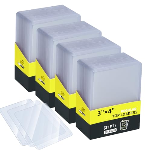 Binditek 100 Pack 3 x 4 Hard Plastic Card Protectors 35PT Rigid Card Holders for Sports and Game Cards Baseball Football Basketball Hockey Golf - Image 1