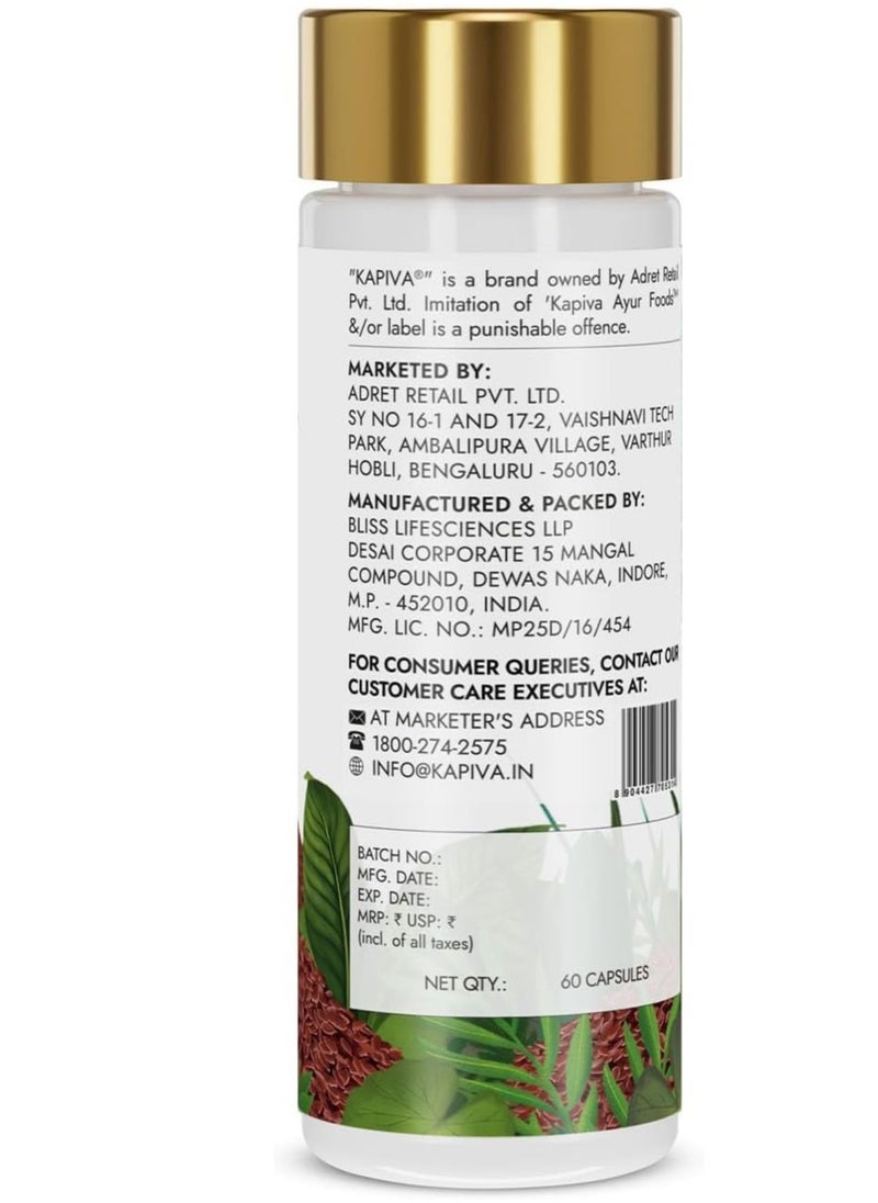 Kapiva Kapiva Omega 3 Capsule - Nutritional Supplement, Vegan Flaxseed Capsules, Heart, Brain & Skin Health Support, Unisex, 1 Bottle  - Image 3