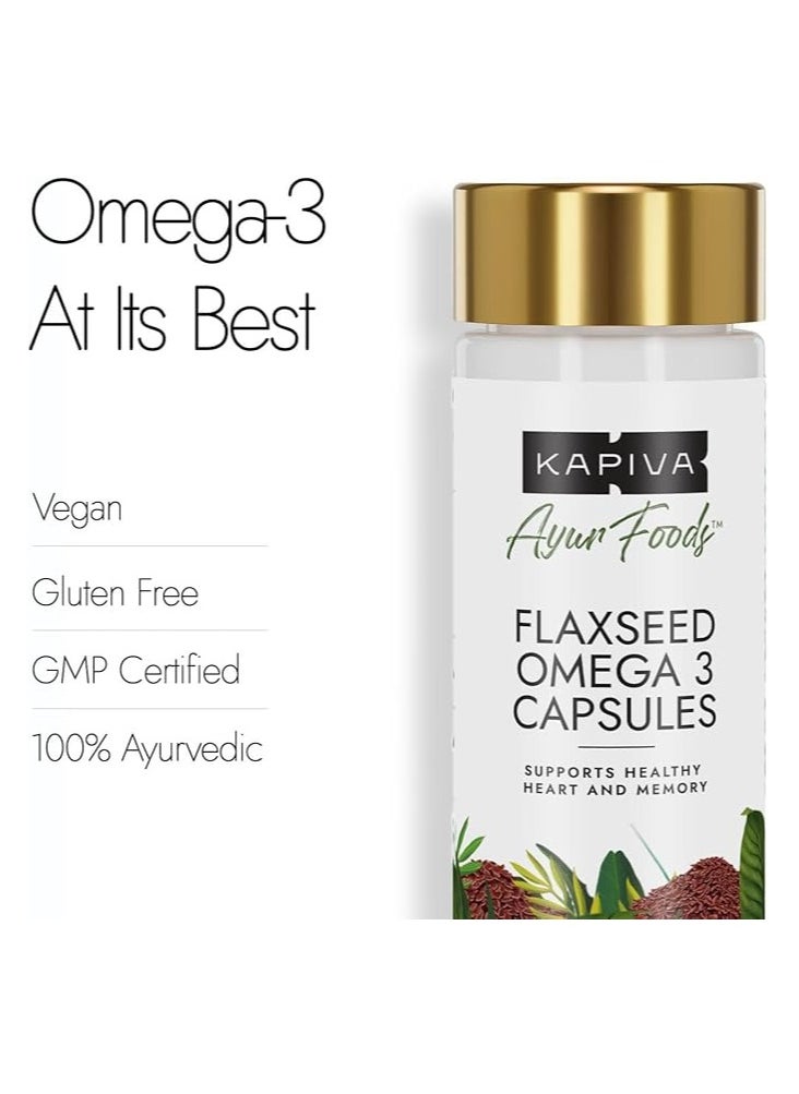Kapiva Kapiva Omega 3 Capsule - Nutritional Supplement, Vegan Flaxseed Capsules, Heart, Brain & Skin Health Support, Unisex, 1 Bottle  - Image 4