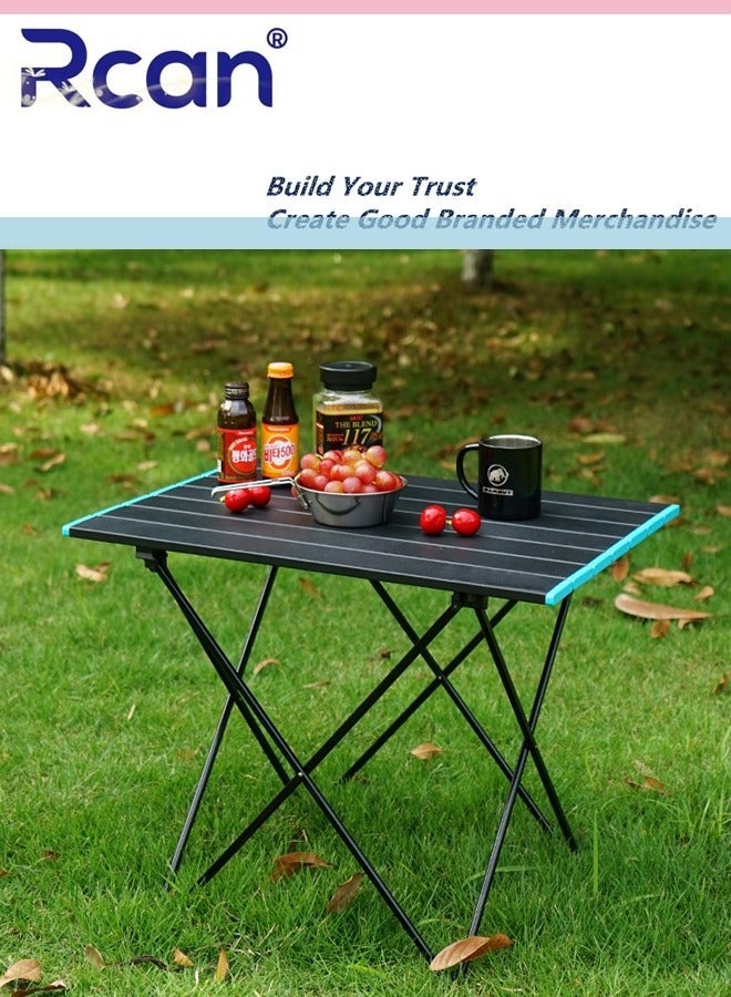 ركان طاولة تخييم خفيفة الوزن وصغيرة قابلة للطي، طاولة جانبية للتخييم، طاولة جانبية من الألومنيوم خفيفة الوزن، حقيبة حمل للشاطئ والتنزه في الهواء الطلق والنزهات والشواء والطبخ وتناول الطعام والمطبخ - Image 1