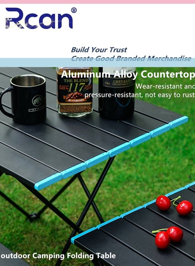 ركان طاولة تخييم خفيفة الوزن وصغيرة قابلة للطي، طاولة جانبية للتخييم، طاولة جانبية من الألومنيوم خفيفة الوزن، حقيبة حمل للشاطئ والتنزه في الهواء الطلق والنزهات والشواء والطبخ وتناول الطعام والمطبخ - Image 3