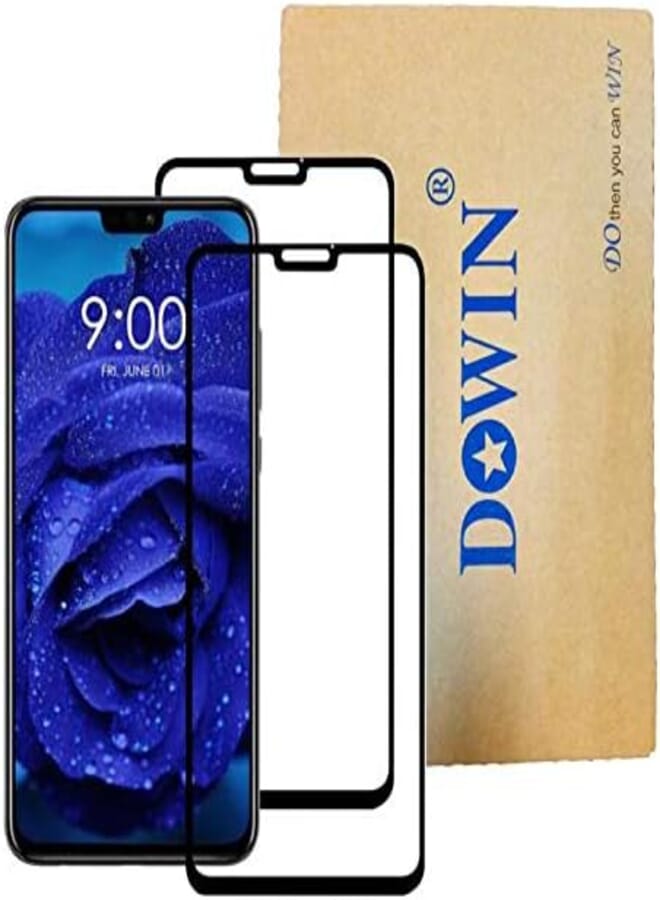 DOWIN For Huawei Honor 8X Screen Protector, 2PCS 5D Full Coverage Tempered Glass Screen Protector Film Edge to Edge Protection for Huawei Honor 8X -BLACK