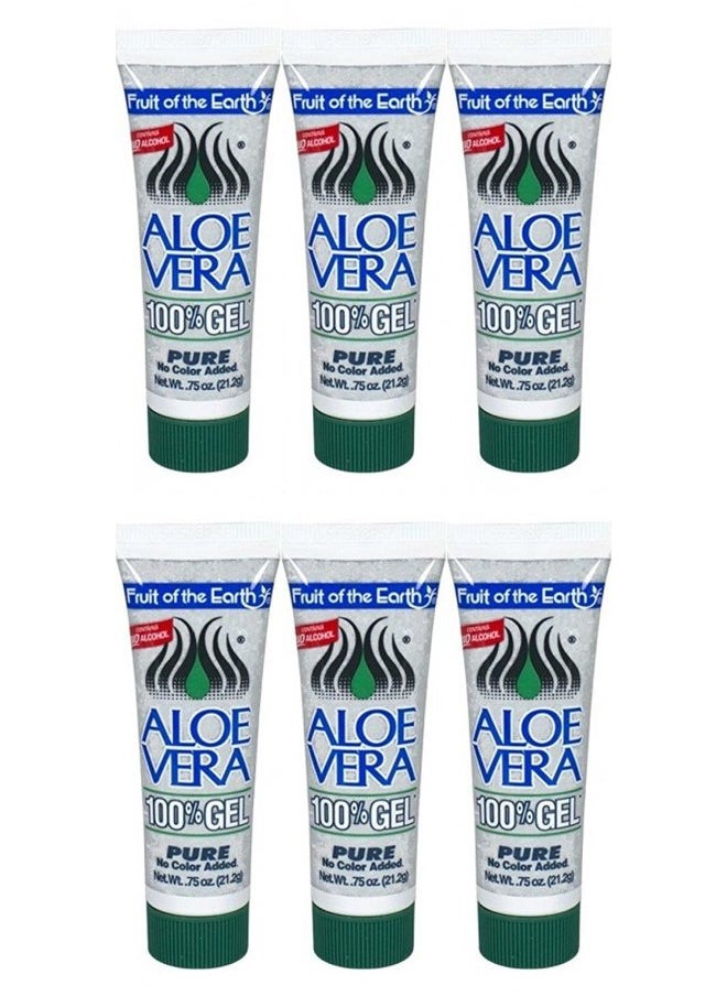 Fruit of the earth Aloe Vera Gel Tube 0.75 Oz Travel Size (Pack of 6)  - Image 1