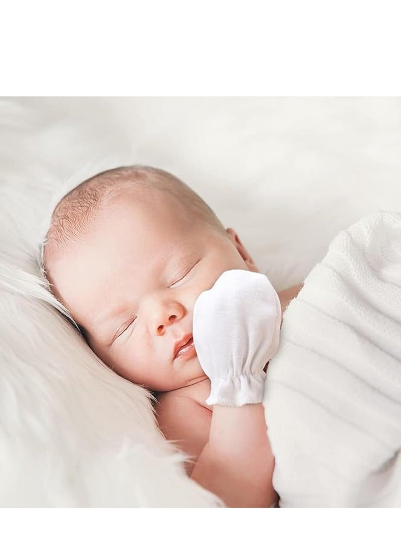 Generic Pack of 4 Pairs - Anti Scratch Baby Mittens, Cute Newborn Gloves, Infant Gloves 0-12 Months, Boys Girls Gloves 4 Colors  - Image 5