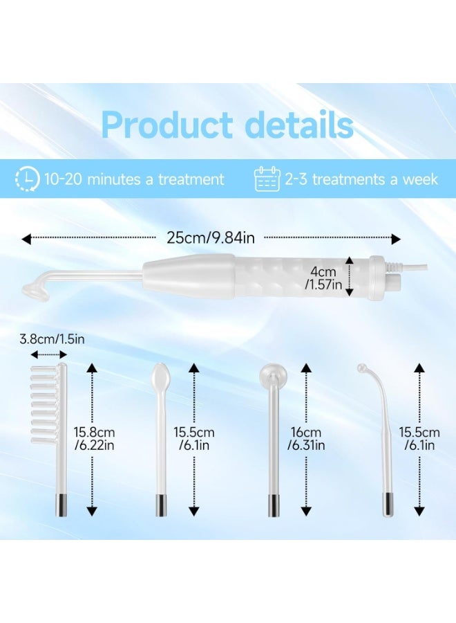 Skin Care Tools, High Frequency Massage Wand, Handheld high Frequency Facial Massager Set with 4 Glass Heating Tubes, Professional Facial Beauty Instrument for Home Skincare Salon - Image 5