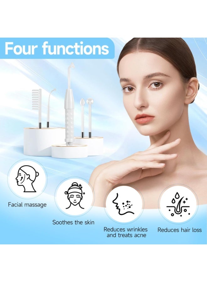 Skin Care Tools, High Frequency Massage Wand, Handheld high Frequency Facial Massager Set with 4 Glass Heating Tubes, Professional Facial Beauty Instrument for Home Skincare Salon - Image 4