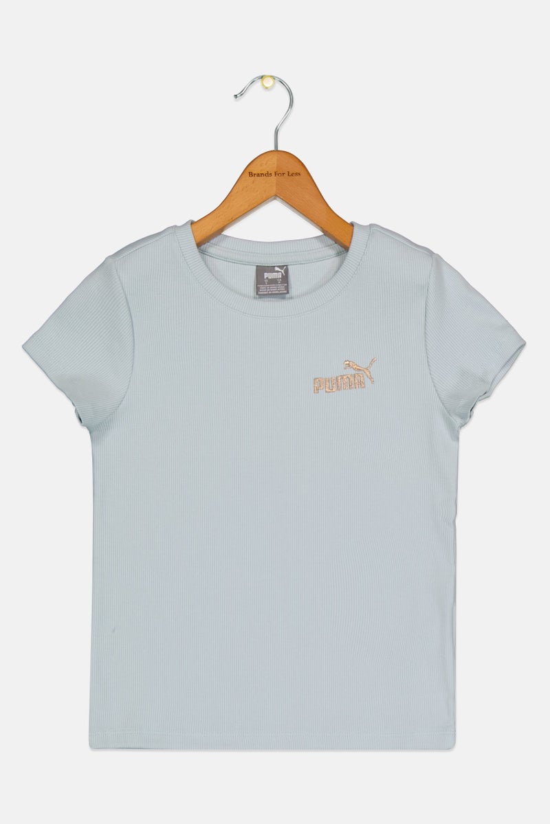 PUMA Kids Girl Crew Neck Short Sleeve Outdoor Top, Ice Blue - Image 2