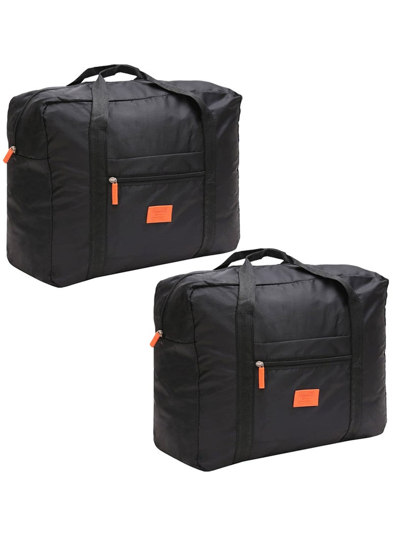HomarKet Travel Duffel Bag, Personal Item Bag for Spirit Airlines, Foldable Sports Tote Gym Bag, Carry on Luggage Shoulder Bag, Weekender Overnight Bag for Women and Men, Black - Image 1