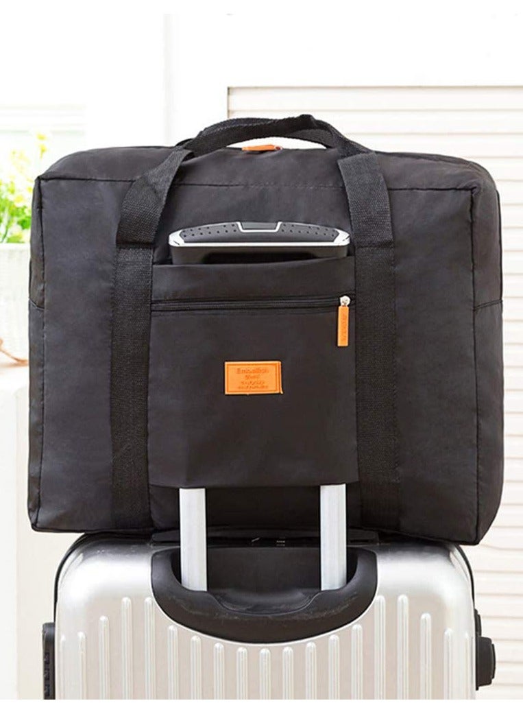 HomarKet Travel Duffel Bag, Personal Item Bag for Spirit Airlines, Foldable Sports Tote Gym Bag, Carry on Luggage Shoulder Bag, Weekender Overnight Bag for Women and Men, Black - Image 2