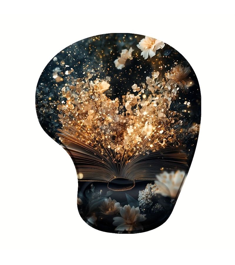 Ergonomic Mouse Pad with Wrist Rest 8.98x7.56inch Non Slip Base Smooth Surface for Home School Gaming Office Desk Mat Study Desk Accessory Home Office Inspiration Space - Image 1