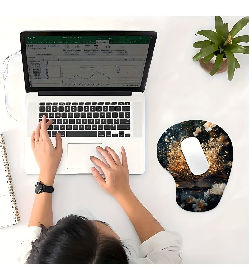 Ergonomic Mouse Pad with Wrist Rest 8.98x7.56inch Non Slip Base Smooth Surface for Home School Gaming Office Desk Mat Study Desk Accessory Home Office Inspiration Space - Image 4