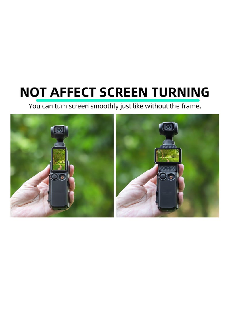 SYOSI - محول تمديد كاميرا SYOSI لـ DJI Osmo Pocket 3 ملحقات إطار المقبض وميكروفون خفيف للأحذية الباردة، ربط الخيط بحامل ثلاثي القوائم وحزام الرأس ومشبك الدراجة وقضيب تمديد - Image 1