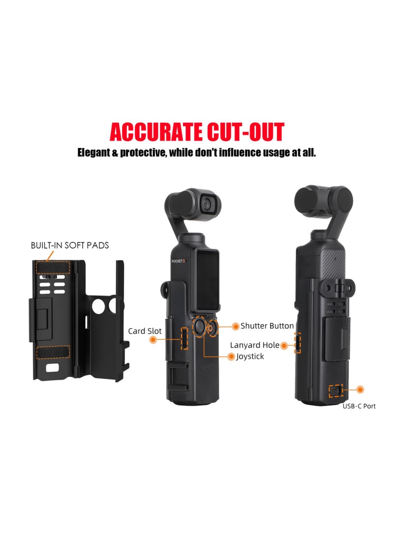 SYOSI - محول تمديد كاميرا SYOSI لـ DJI Osmo Pocket 3 ملحقات إطار المقبض وميكروفون خفيف للأحذية الباردة، ربط الخيط بحامل ثلاثي القوائم وحزام الرأس ومشبك الدراجة وقضيب تمديد - Image 1