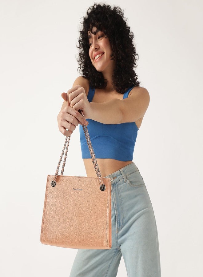 Fastrack Casual Shoulder Bag with Top Zipper Closure for Girls, Medium Size with Internal Zipper Pocket, Made with High-Quality Faux Leather, Versatile and Durable Design - Image 2