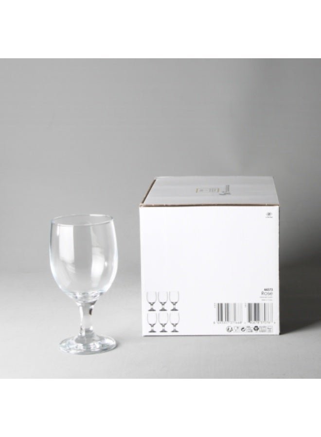 Paşabahçe Pasabahce Rose Stemware 335cc – 6-Piece Floral Wine Glass Set GB - Image 2