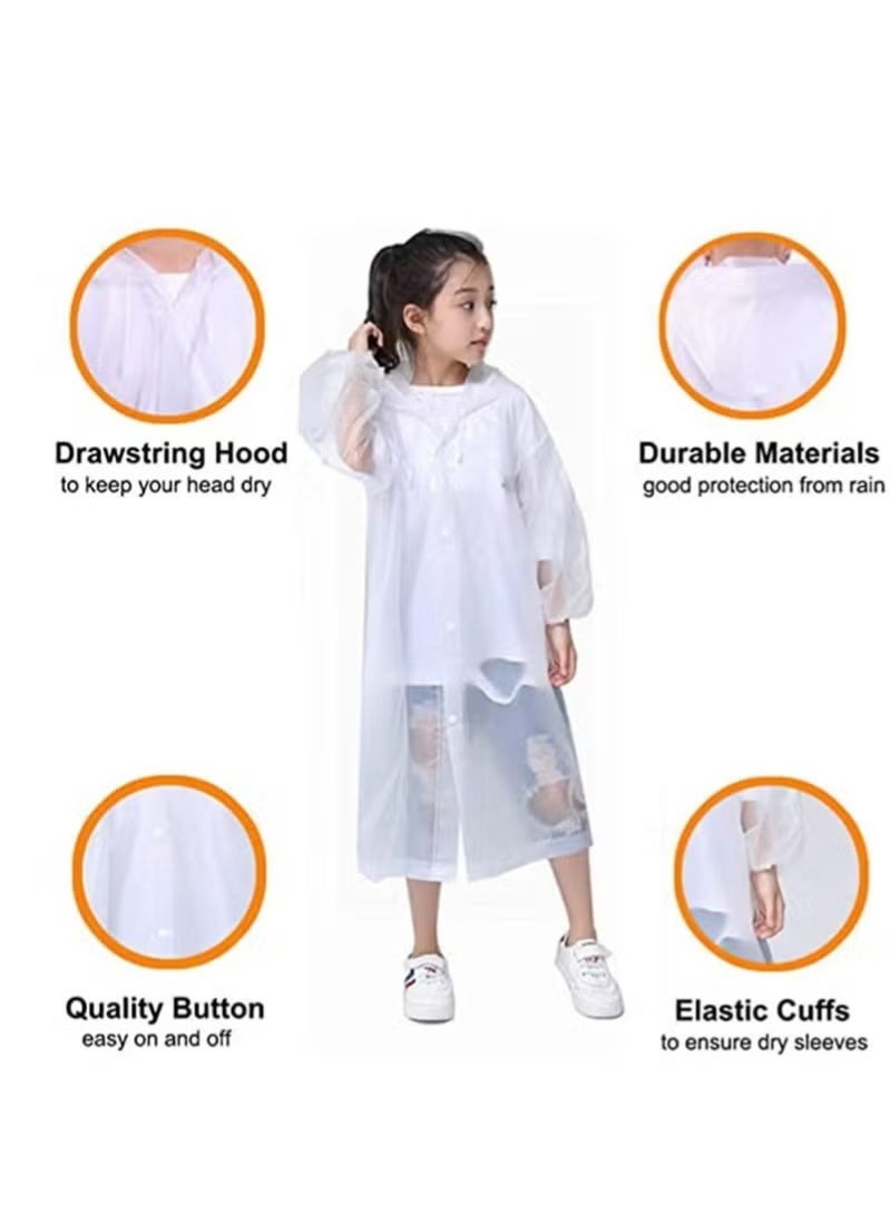 جيفت معطفان مطريان للأطفال، معطف EVA قابل لإعادة الاستخدام، مناسب للأولاد والبنات من عمر 6 إلى 13 سنة، معدات طوارئ للتخييم والمشي لمسافات طويلة والسفر والمدرسة - Image 2