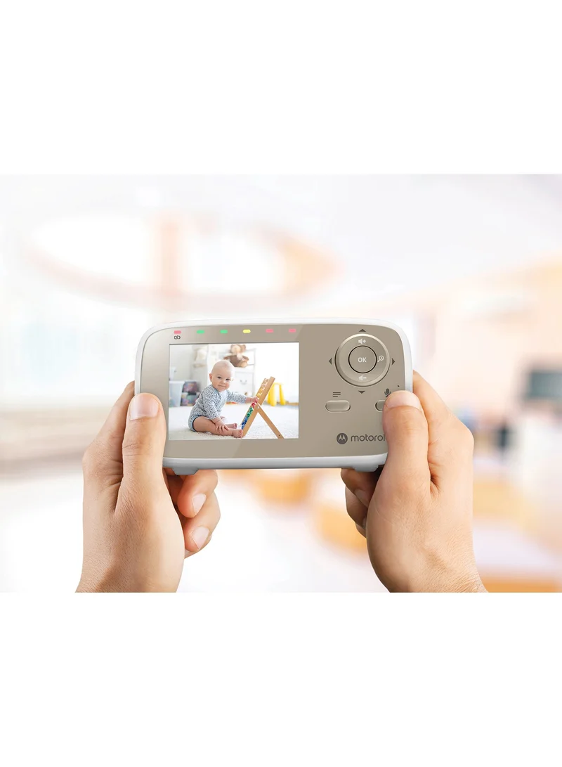موتورولا Motorola 2.8 inches Video Baby Monitor with  Digital Zoom, Two-Way Audio, and Room Temperature Display - White