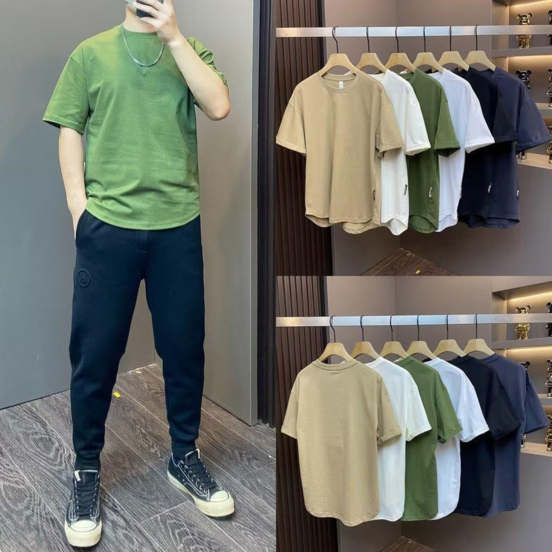 New Short Sleeve T-Shirt Men'S Summer Korean Style Trendy Simple Half Sleeve Top Hong Kong Style Loose Casual Fashion Brand T-Shirt - Image 4