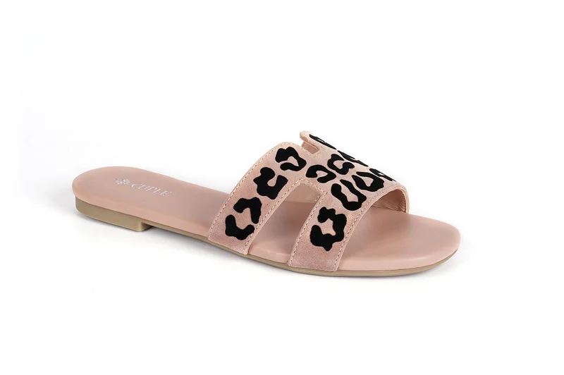 Cuple  Ladies  flat slide Sandals printed for Women | Best Price UAE