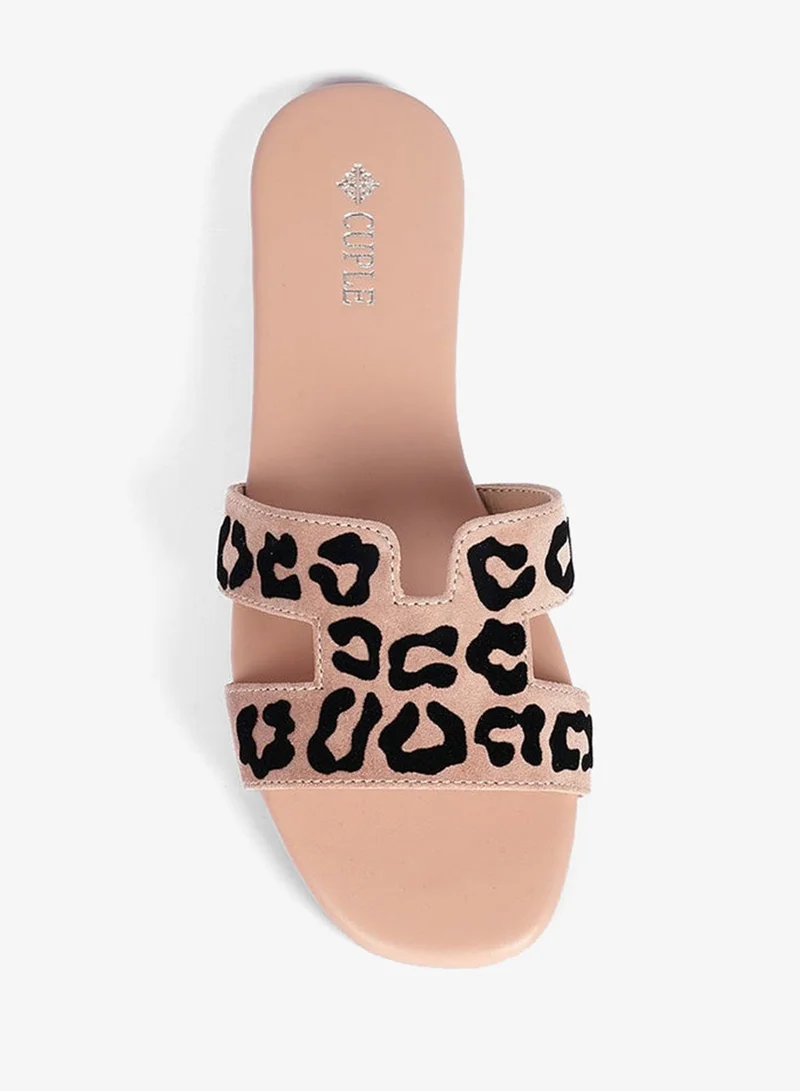 Cuple  Ladies  flat slide Sandals printed for Women | Best Price UAE