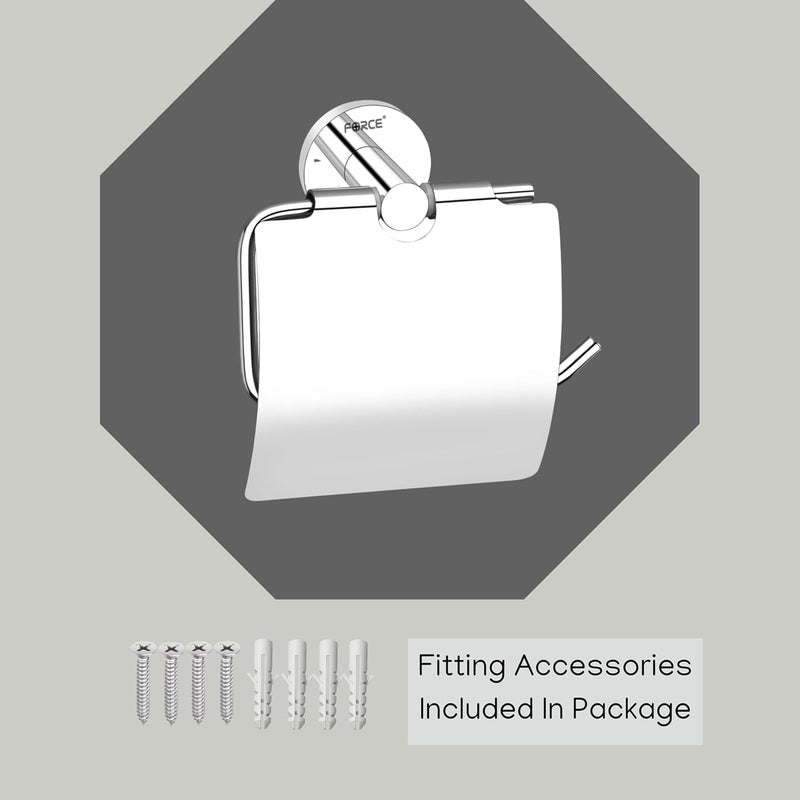 Force Toilet Paper Roll Holder Round for Bathroom Brass Base Stainless Steel 304 Toilet Paper Holder in Bathroom Toilet Tissue Roll Holder for Bathroom Toilet roll Stand Bathroom Accessories  - Image 5