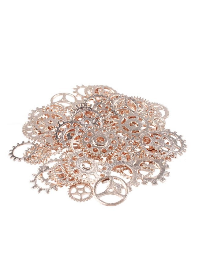 BIHRTC 100 Gram Diy Assorted Color Antique Metal Steampunk Watch Gears Cog Wheel Charms Pendants Craft Steampunk Accessories For Diy Crafting Jewelry Making(Rose Gold)  - Image 2
