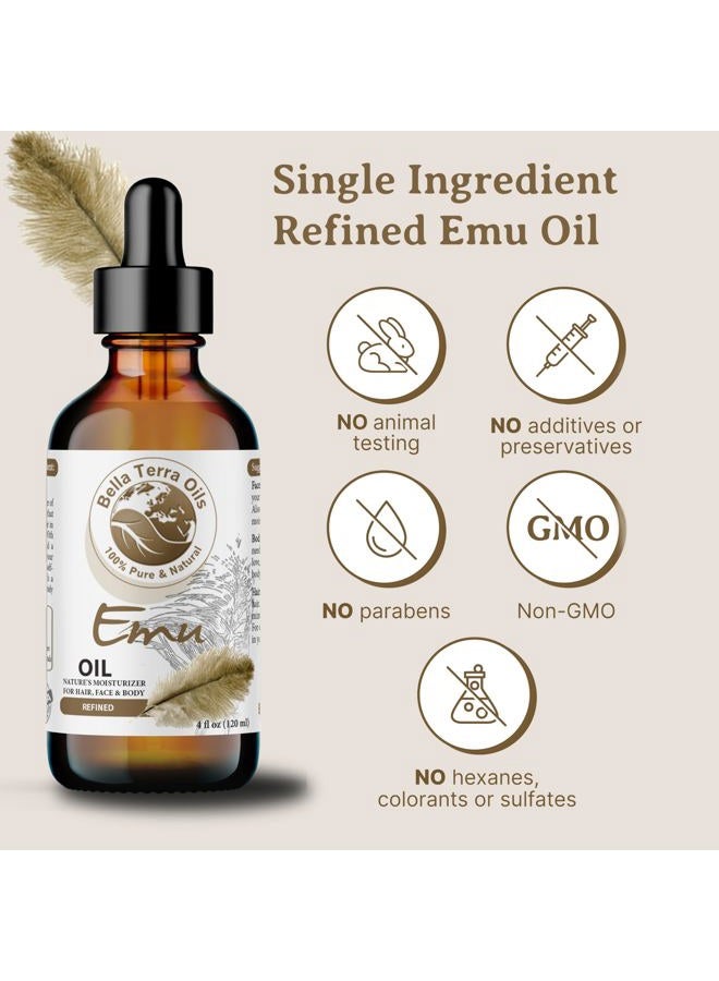 Bella Terra Oils Emu Oil 4oz - The Ultimate Australian Emu Elixir, Packed with Essential Fatty Acids and Vitamins, Timeless Beauty's Secret Ingredient - Image 4