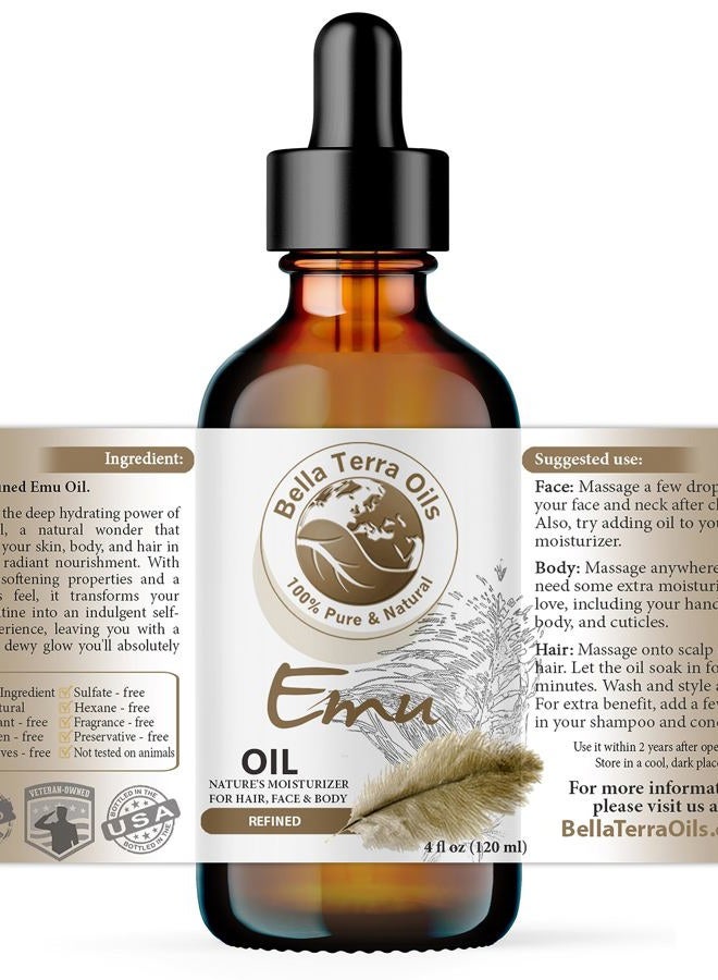 Bella Terra Oils Emu Oil 4oz - The Ultimate Australian Emu Elixir, Packed with Essential Fatty Acids and Vitamins, Timeless Beauty's Secret Ingredient - Image 2
