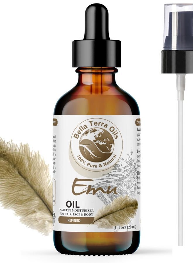 Bella Terra Oils Emu Oil 4oz - The Ultimate Australian Emu Elixir, Packed with Essential Fatty Acids and Vitamins, Timeless Beauty's Secret Ingredient - Image 1