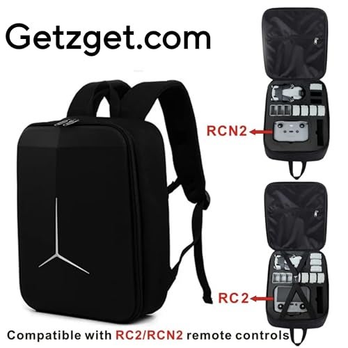GetZget Nylon Carrying Case Bag For Dji Mini 4 Pro & Accessories, Compact Bike Travel Protection With Eva Foam Backpack (Black) - Image 3