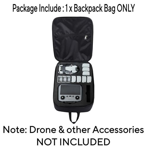 GetZget Nylon Carrying Case Bag For Dji Mini 4 Pro & Accessories, Compact Bike Travel Protection With Eva Foam Backpack (Black) - Image 2