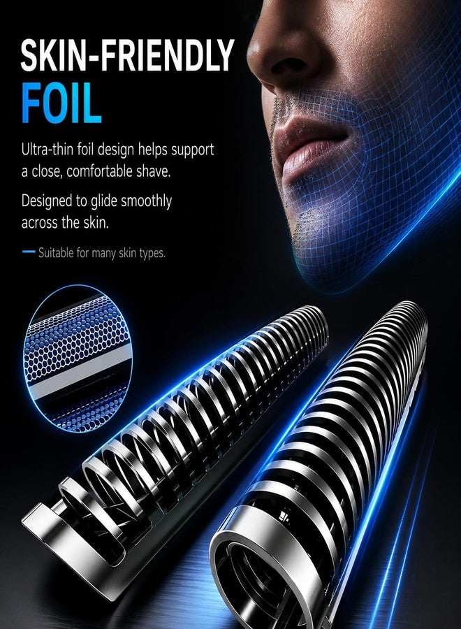 DODAER Replacement Double Foil and Cutter Blades Set Compatible with BaBylissPRO UV-Double Shaver,(Black Double Foil-2 Pack - Image 4