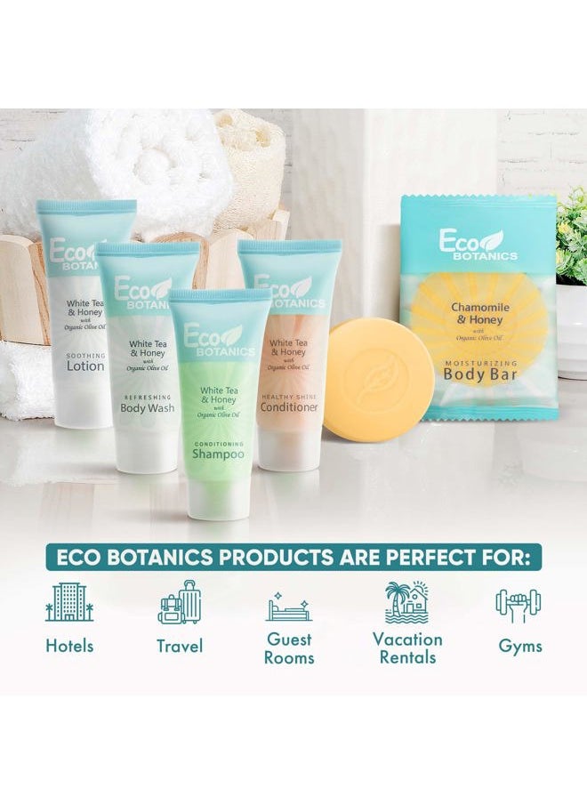 Terra Pure - Eco Botanics Hotel Soaps & Toiletries Bulk Set | 0.85oz Hotel Shampoo & Conditioner, Body Wash, Body Lotion & Bar Soap Travel Size | 300 Pieces - Image 1