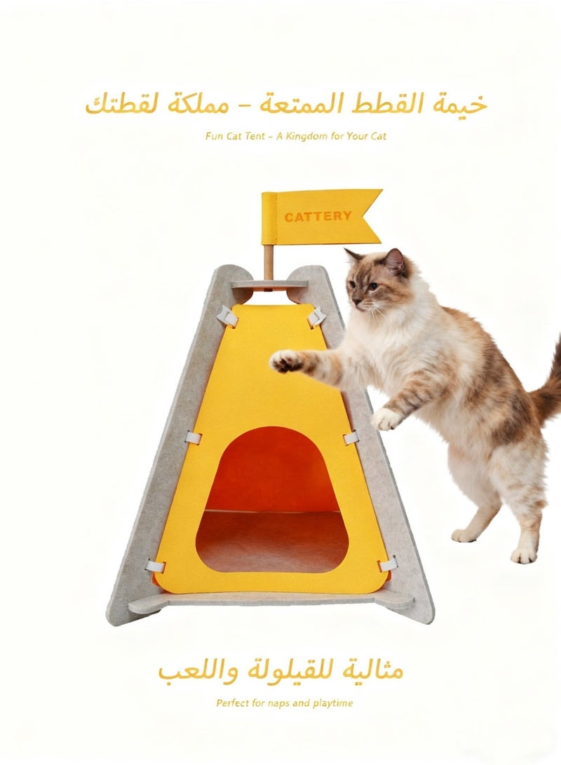 Royal Cat Castle Tent, Cat Bed – Detachable Felt Hideaway for Persian Cats in Saudi Homes, Saves Furniture, Perfect for Napping & Playtime (Up to 10kg) - Image 5