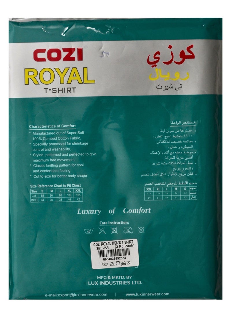 COZI - cozi Royal 3 pack men's Crew Neck Undershirt - Image 1