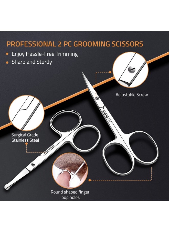 Utopia Care - Utopia Care Eyebrow Scissors Small Scissors for Men and Women  Curved and Rounded Nose Hair Scissors for Grooming Mustache Beard Eyelashes Ear Hair Trimming Professional Stainless Steel  Silver - Image 1