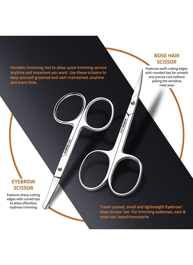 Utopia Care - Utopia Care Eyebrow Scissors Small Scissors for Men and Women  Curved and Rounded Nose Hair Scissors for Grooming Mustache Beard Eyelashes Ear Hair Trimming Professional Stainless Steel  Silver - Image 1
