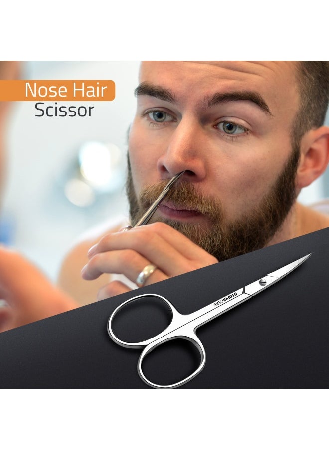 Utopia Care - Utopia Care Eyebrow Scissors Small Scissors for Men and Women  Curved and Rounded Nose Hair Scissors for Grooming Mustache Beard Eyelashes Ear Hair Trimming Professional Stainless Steel  Silver - Image 1