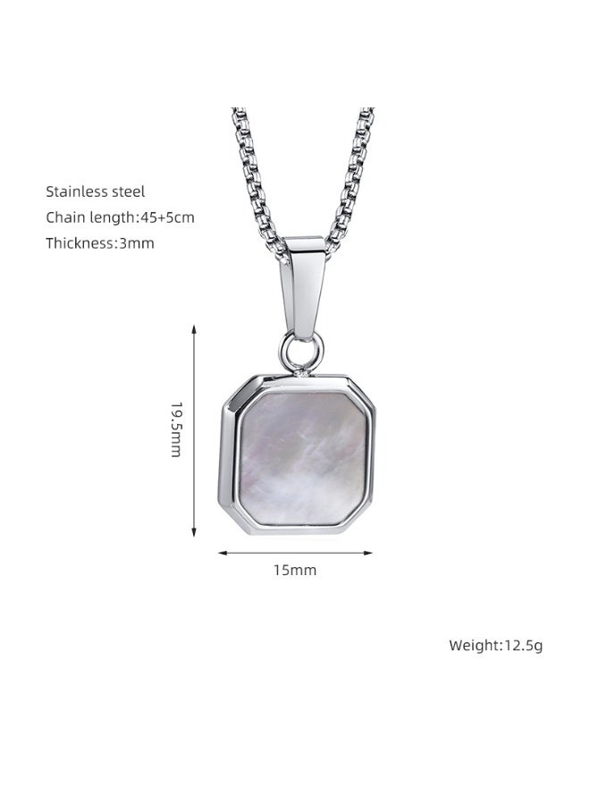 AMETOER Stainless Steel Hip-Hop Pendant Necklace for Men & Women | Fashionable, Fade-Resistant Jewelry | Trendy Streetwear Accessory - Image 3