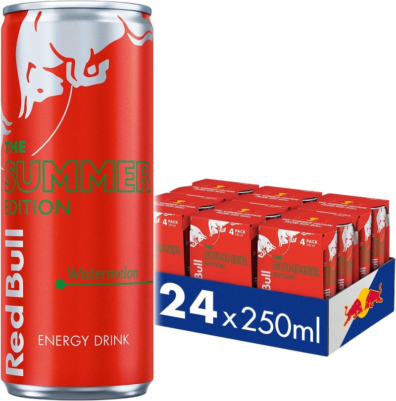 Red Bull ريد بول مشروب الطاقة إصدار أحمر بنكهة البطيخ 250 مل - 24 علبة - Image 1