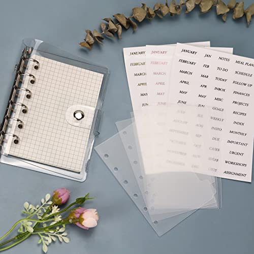 Koqye Plastic A7 Dividers Transparent Sturdy A7 6-Ring Binder Dividers with Tabs Personal Planner Inserts Tab Dividers for Binders, Agenda Accessories - Image 3