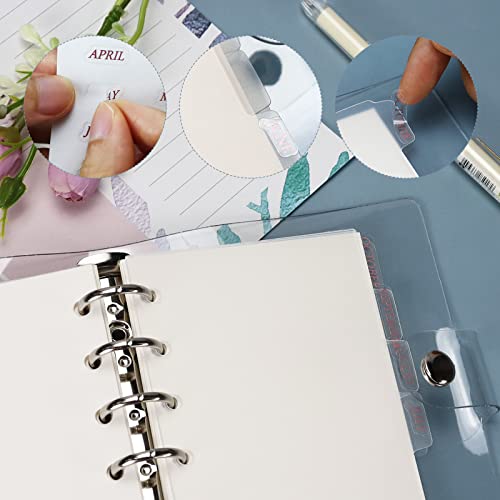 Koqye Plastic A7 Dividers Transparent Sturdy A7 6-Ring Binder Dividers with Tabs Personal Planner Inserts Tab Dividers for Binders, Agenda Accessories - Image 4