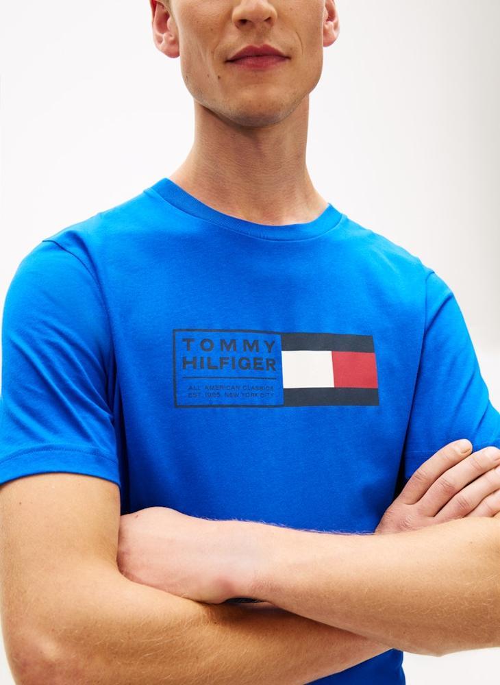 TOMMY HILFIGER Logo Jersey Crew Neck T-Shirt - Image 4