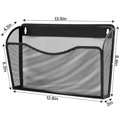 Gawerk 3 Pack Wall File Organizer, Mesh Hanging Metal Vertical Wall Mounted File Holder for Office/Home - Image 2